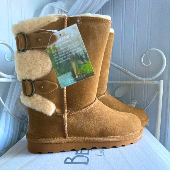 BearPaw Shoes Bearpaw Sz 6whickory Eloise Wide Suede Boot
